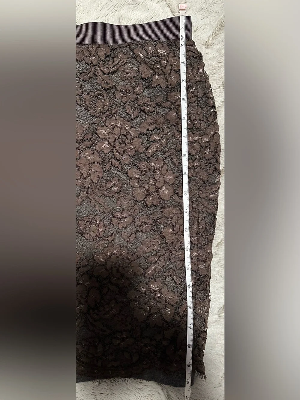 Ann Taylor Loft Women's Brown And Gray Lace Pencil Skirt Size 10 - Picture 5 of 10